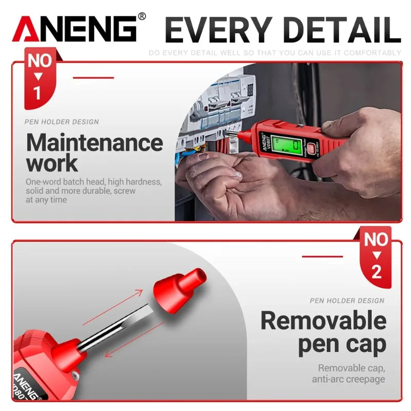 ANENG VD807 Induction Tester Pen LED Display
