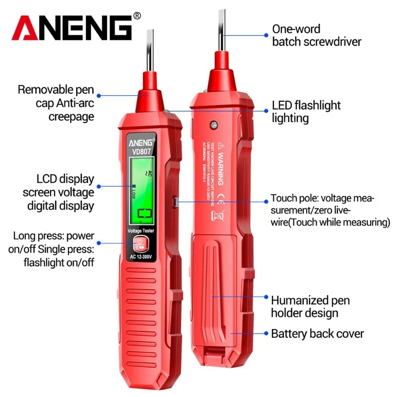 ANENG VD807 Induction Tester Pen LED Display